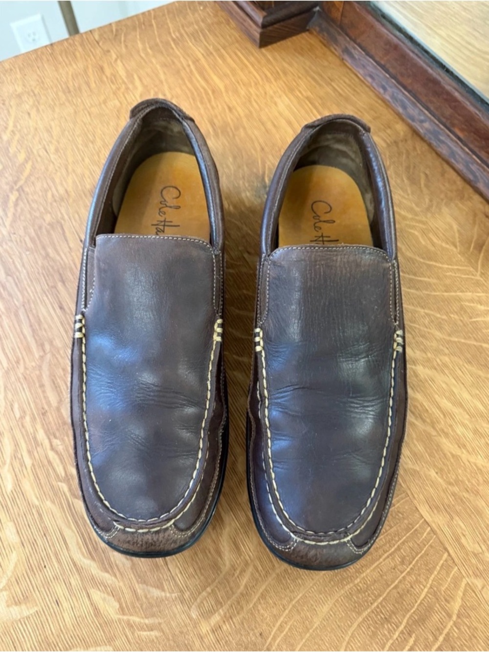 Cole Haan Venetian Brown Leather Tucker Slip-On Driving Loafers Sz 11